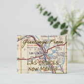Las Cruces NM  Map Briefkaart (Staand voorkant)