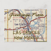 Las Cruces NM Map Briefkaart (Voorkant)