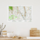 Las Cruces Topo Map 1957 Poster (Keuken)