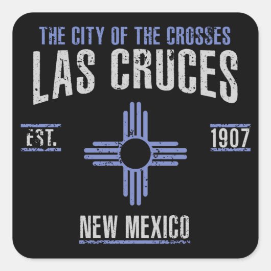 Las Cruces Vierkante Sticker (Voorkant)