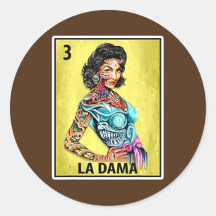 Las Damas Lottery Stylish Lady Ronde Sticker