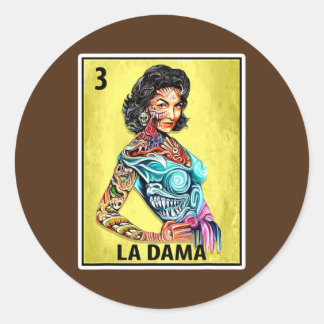 Las Damas Lottery Stylish Lady Ronde Sticker
