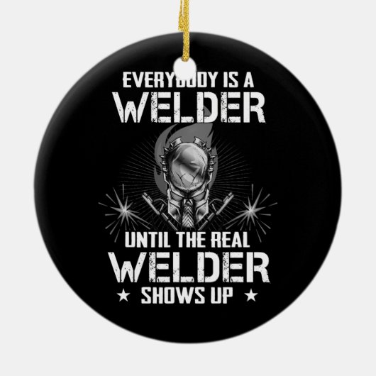Las der Mannen Funny Welding Legend the Real Keramisch Ornament (Achterkant)