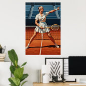 L'AS DU TENNIS (De Tennisaas) - Originele Kunst De Poster (Thuiskantoor)
