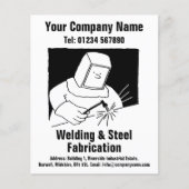Las- en fabricagecartoonontwerp flyer (Voorkant)