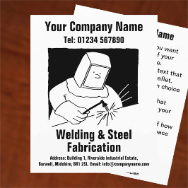 Las- en fabricagecartoonontwerp flyer