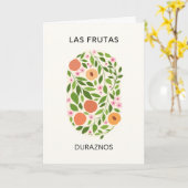 Las Frutas: Duraznos - Perzikmarkt Kaart (Gele Bloem)