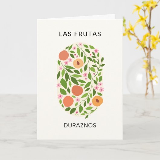 Las Frutas: Duraznos - Perzikmarkt Kaart (Gele Bloem)