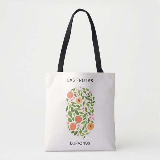 Las Frutas: Duraznos - Perzikmarkt Tote Bag (Voorkant)