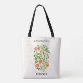 Las Frutas: Duraznos - Perzikmarkt Tote Bag (Achterkant)