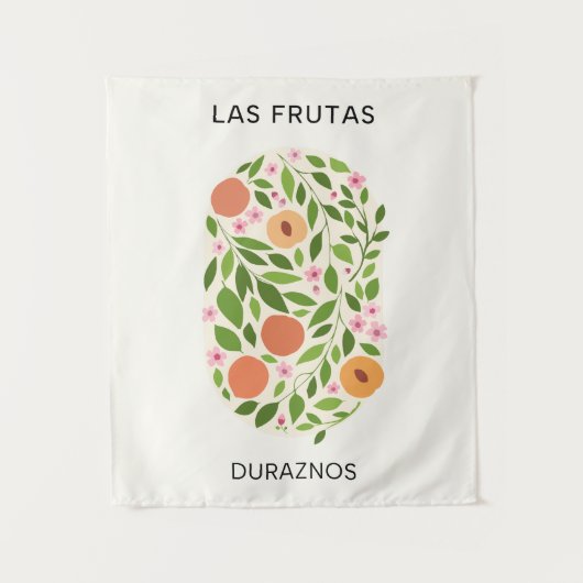 Las Frutas: Duraznos - Perzikmarkt Wandkleed (Voorkant)