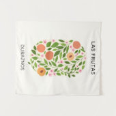 Las Frutas: Duraznos - Perzikmarkt Wandkleed (Voorkant (horizontaal))
