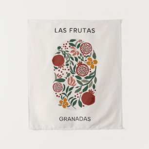 Las Frutas: Granadas - Granaatappel Markt Tapestry Wandkleed