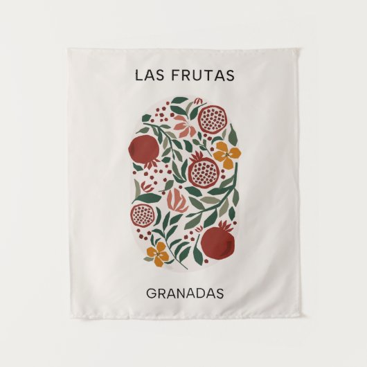 Las Frutas: Granadas - Granaatappel Markt Tapestry Wandkleed (Voorkant)