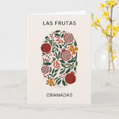 Las Frutas: Granadas - Granaatappelmarkt Kaart (Gele Bloem)