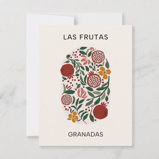 Las Frutas: Granadas - Granaatappelmarkt Notitiekaartje (Voorkant)