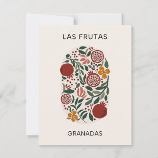 Las Frutas: Granadas - Granaatappelmarkt Notitiekaartje
