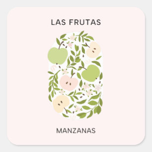 Las Frutas: Manzanas - Apple Market Vierkante Sticker