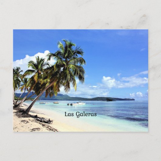 Las Galeras, tropische scène uit de Dominicaanse R Briefkaart (Voorkant)