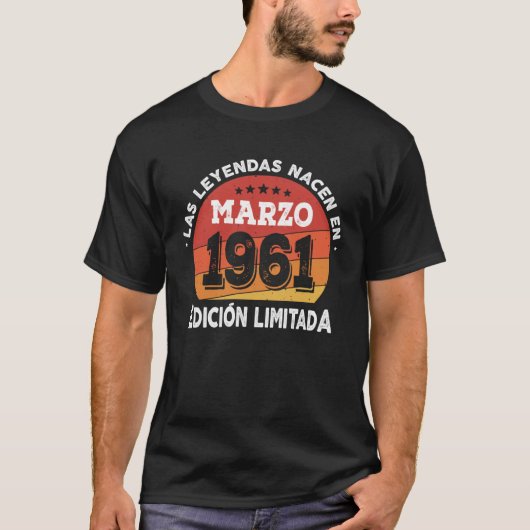Las Leyendas nacen en Marzo 1961 T-shirt (Voorkant)