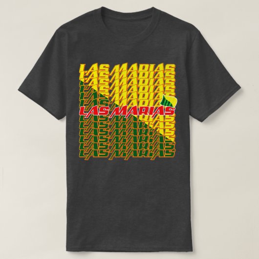 Las Marias Cascade tekst 2 T-shirt (Design voorkant)