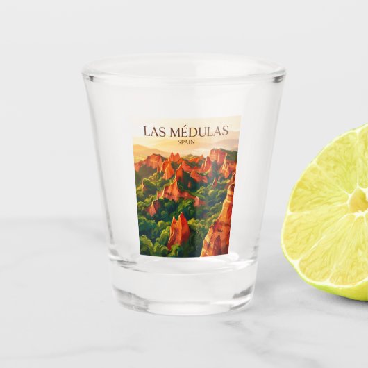 Las Médulas Spanje Shot Glas (Voorkant)