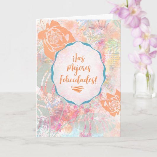 Las Mejores Felicidades – Spaanse beste wensen Kaart (Orchidee)
