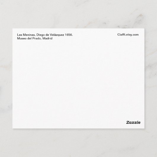 Las Meninas Briefkaart (Achterkant)