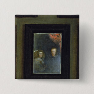 Las Meninas of The Family of Philip IV, c.1656 Vierkante Button 5,1 Cm