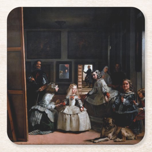 Las Meninas, The Maids of Honor, Diego Velazquez Kartonnen Onderzetters (Voorkant)