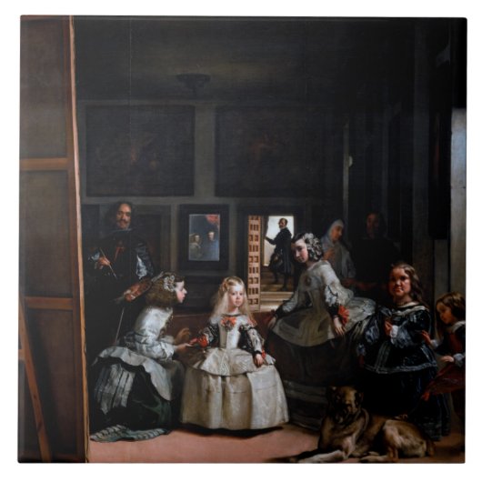 Las Meninas, The Maids of Honor, Diego Velazquez Tegeltje (Voorkant)