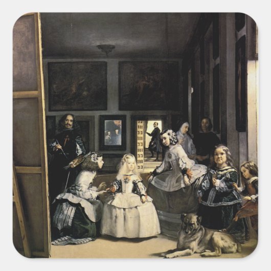 Las Meninas Vierkante Sticker (Voorkant)