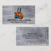 Las met blaasbrander | Rivieren en metalen Visitekaartje (Voorkant / Achterkant)