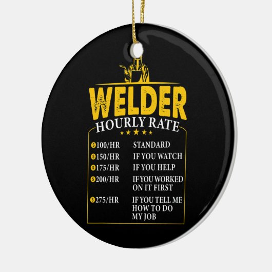 Las op het uurtarief keramisch ornament (Links)