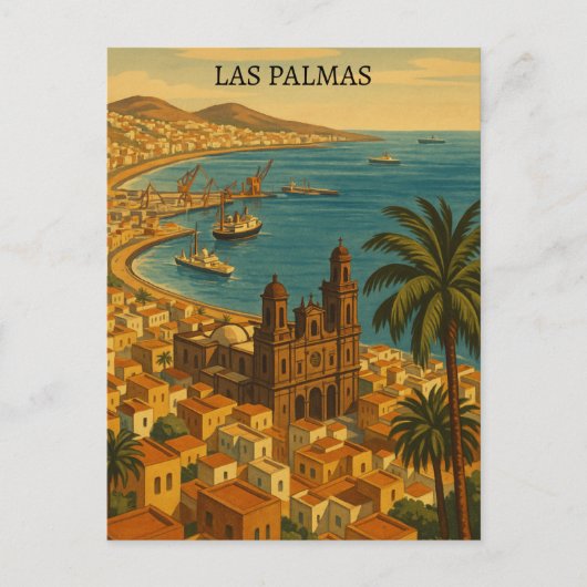 Las Palmas, Gran Canaria City Uitzicht Briefkaart (Voorkant)