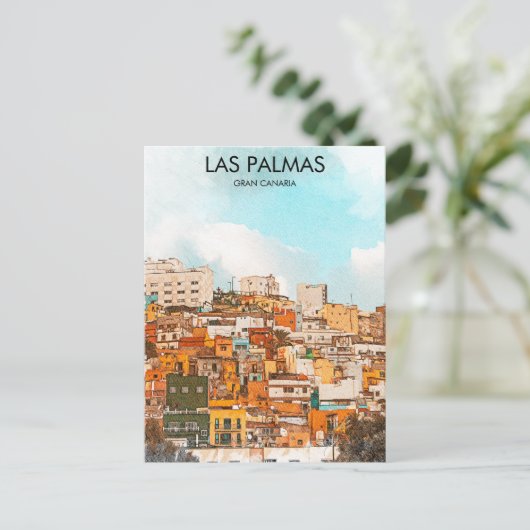 Las Palmas Gran Canaria City Uitzicht Briefkaart (Staand voorkant)