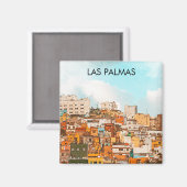 Las Palmas Gran Canaria City Uitzicht Magneet (Voorkant / Achterkant)