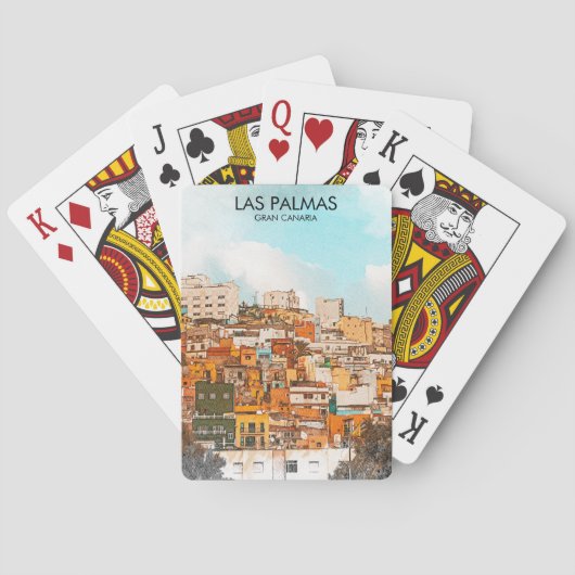 Las Palmas Gran Canaria City Uitzicht Pokerkaarten (Achterkant)