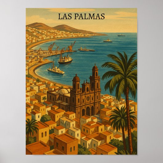  Las Palmas, Gran Canaria City Uitzicht Poster (Voorkant)