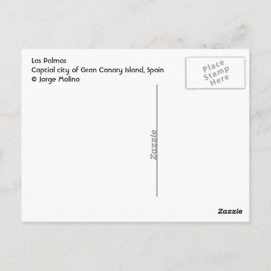 Las Palmas, Gran Canary Island, Spanje Briefkaart (Achterkant)