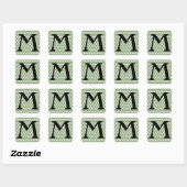 Las Palmas Green Wave Chevron Vierkante Sticker (Vel)
