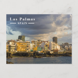 Las Palmas Spanje Kuststadsgezicht Feestdagenkaart