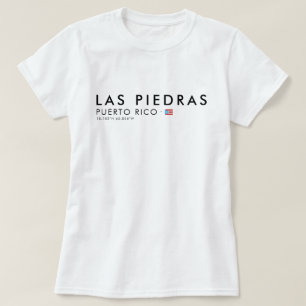 Las Piedras Puerto Rico T-Shirt   Coördinaten T-sh