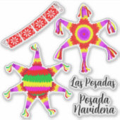 Las Posadas Piñatas with Posada Navideña Sticker (Voorkant)