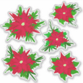 Las Posadas Poinsettia Festive Navidad Floral Sticker (Voorkant)