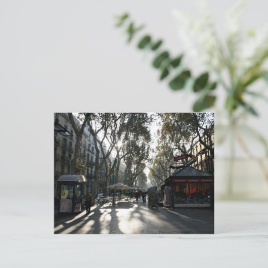 Las Ramblas, Barcelona, briefkaart (Staand voorkant)