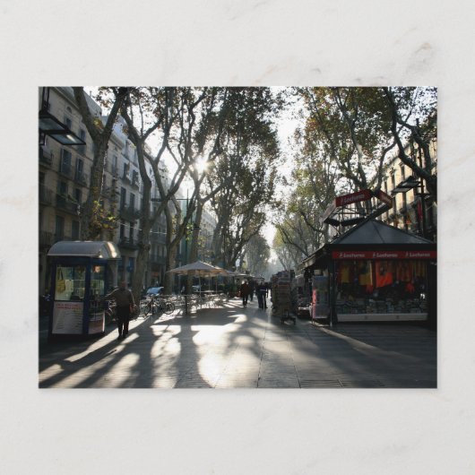 Las Ramblas, Barcelona, briefkaart (Voorkant)