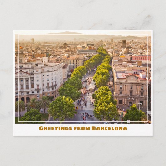 Las Ramblas Barcelona Spanje Modern Briefkaart (Voorkant)