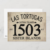 Las Tortugas Sister Islands Est. 1503 RUSTISCH Briefkaart (Voorkant / Achterkant)