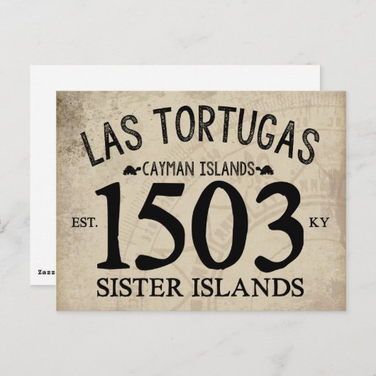 Las Tortugas Sister Islands Est. 1503 RUSTISCH Briefkaart (Voorkant / Achterkant)